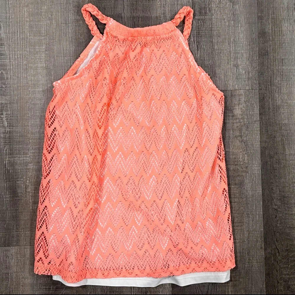💞 Kids Large Orange & White Tunic Tank